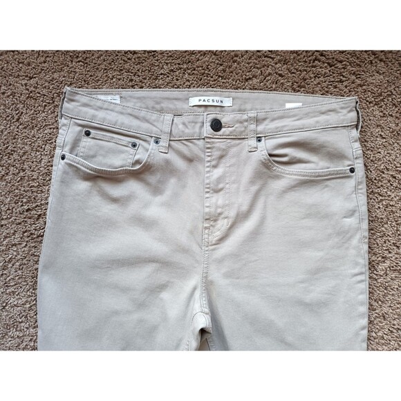 Pacsun Stacked Skinny Jeans Men's 34x32 Khaki Skinny - Picture 2 of 8